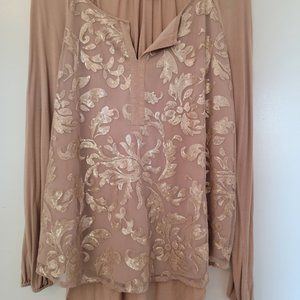 Knox Rose Gold sequin Long Sleeve tunic